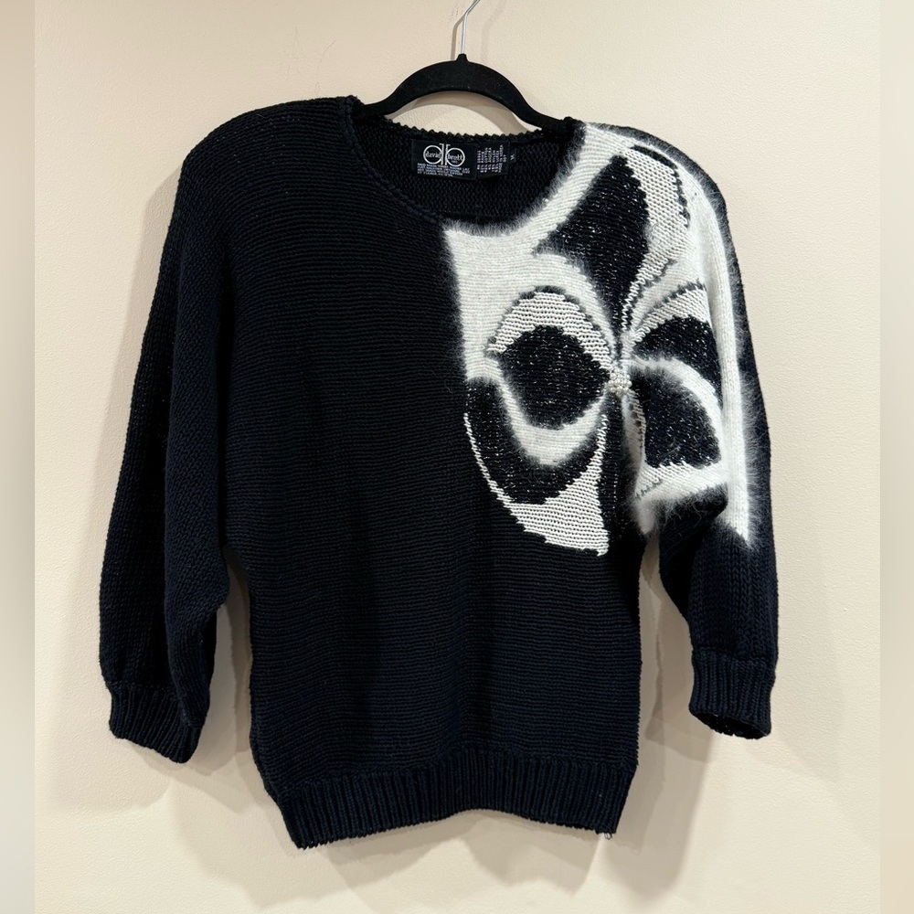 🔥David Brett Black and White Sweater Women’s Sz M EUC🔥